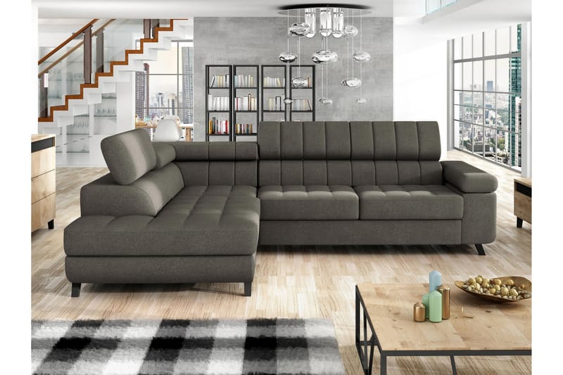 Amshyttan Sofa med Sjeselong 3-seter - Brun - Møbler - Sofaer - Sofaer med sjeselong - 3 seters sofa med divan