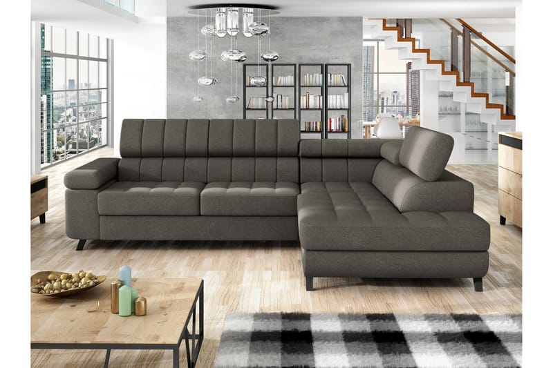 Amshyttan Sofa med Sjeselong 3-seter - Brun - Møbler - Sofaer - Sofaer med sjeselong - 3 seters sofa med divan