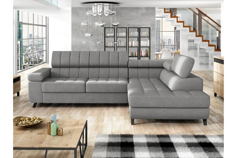 Amshyttan Sofa med Sjeselong 3-seter - Grå - Møbler - Sofaer - Sofaer med sjeselong - 3 seters sofa med divan