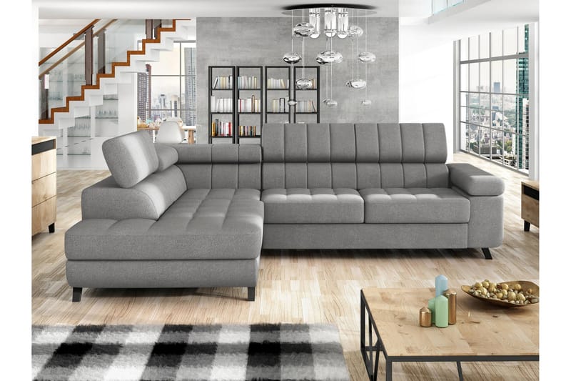 Amshyttan Sofa med Sjeselong 3-seter - Grå - Møbler - Sofaer - Sofaer med sjeselong - 3 seters sofa med divan