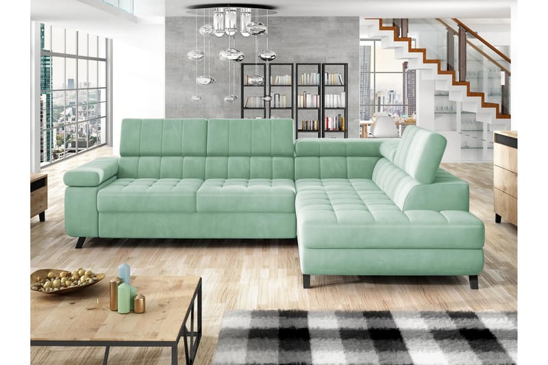 Amshyttan Sofa med Sjeselong 3-seter - Grønn - Møbler - Sofaer - Sofaer med sjeselong - 3 seters sofa med divan