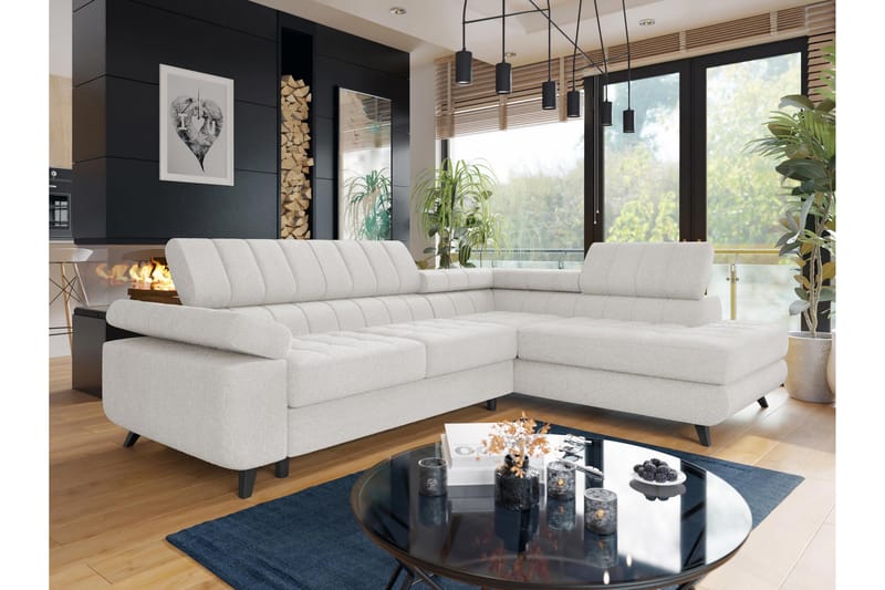 Amshyttan Sofa med Sjeselong 3-seter - Hvit - Møbler - Sofaer - Sofaer med sjeselong - 3 seters sofa med divan