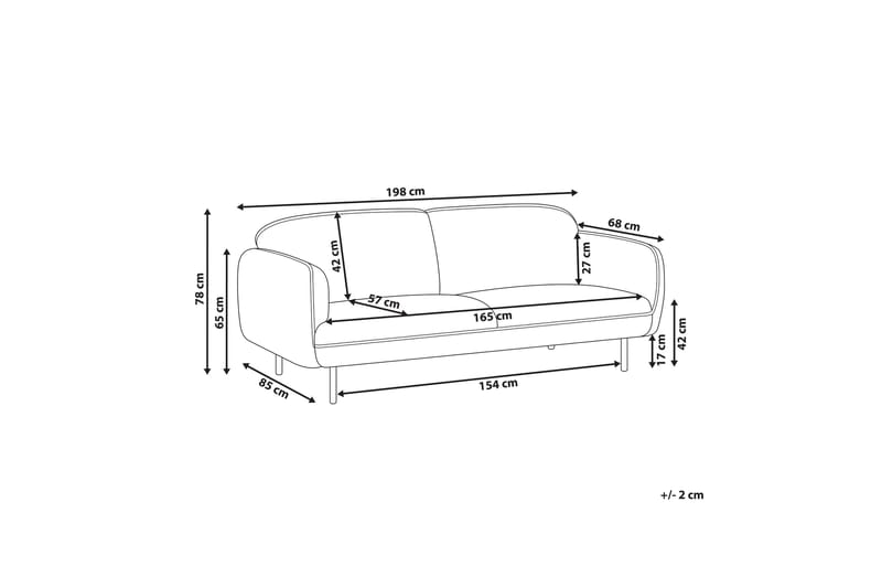 Balint Sofa 3-seter - Beige/Svart - Møbler - Sofaer - 3 seter sofa