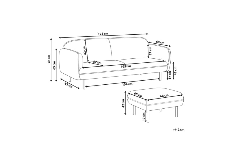 Balint Sofa 3-seter - Beige/Svart - Møbler - Sofaer - 3 seter sofa