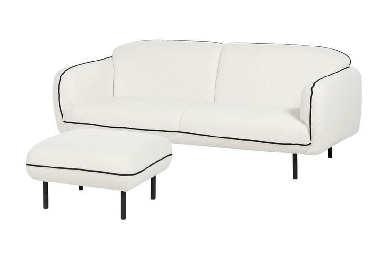 Balint Sofa 3-seter - Hvit/Svart - Møbler - Sofaer - 3 seter sofa