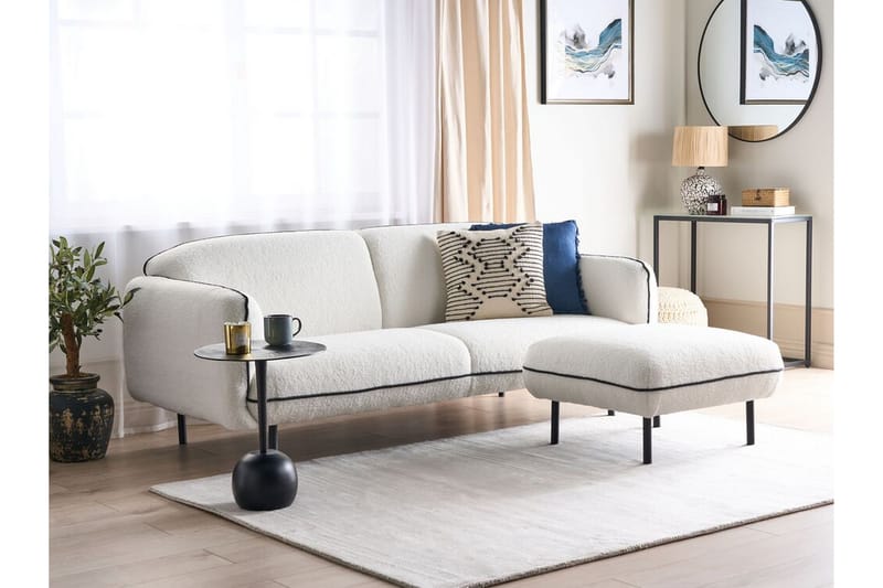 Balint Sofa 3-seter - Hvit/Svart - Møbler - Sofaer - 3 seter sofa