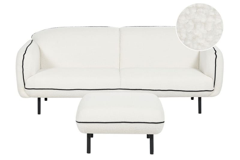 Balint Sofa 3-seter - Hvit/Svart - Møbler - Sofaer - 3 seter sofa