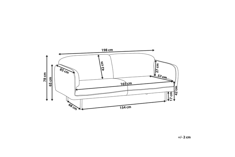 Balint Sofa 3-seter - Hvit/Svart - Møbler - Sofaer - 3 seter sofa