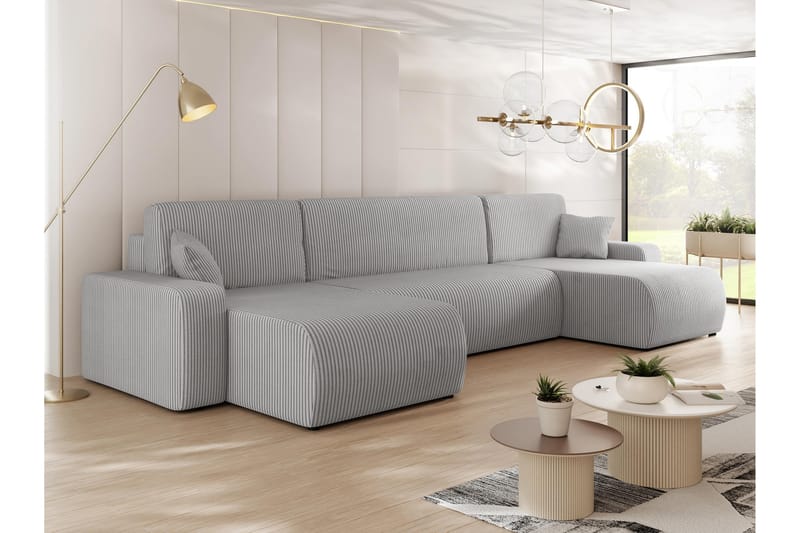 Barile Sofa Dobbeldivan 4-seter - Lys grå - Møbler - Sofaer - U-sofa