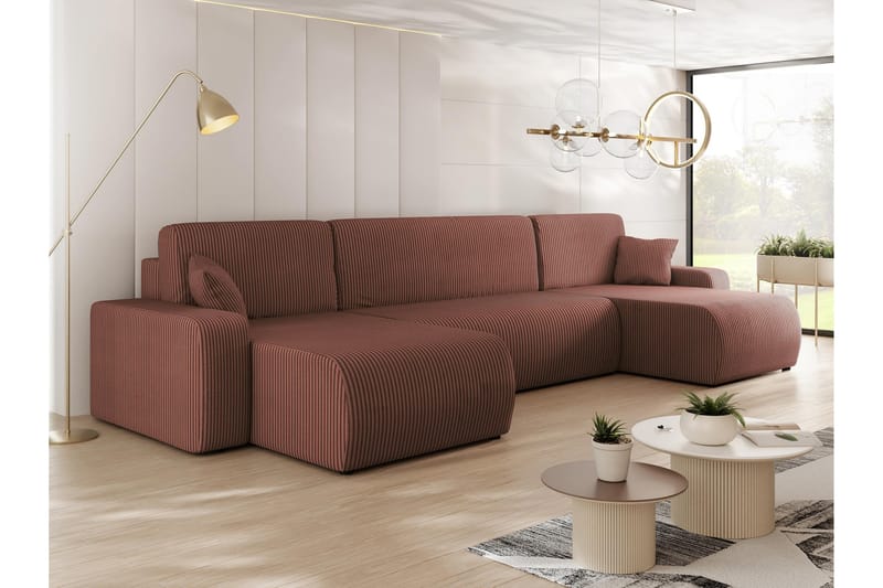 Barile Sofa Dobbeldivan 4-seter - Rosa - Møbler - Sofaer - U-sofa