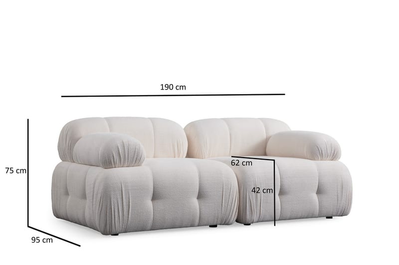 Bengul Sofa 2-seter - Hvit - Møbler - Sofaer - 2 seter sofa