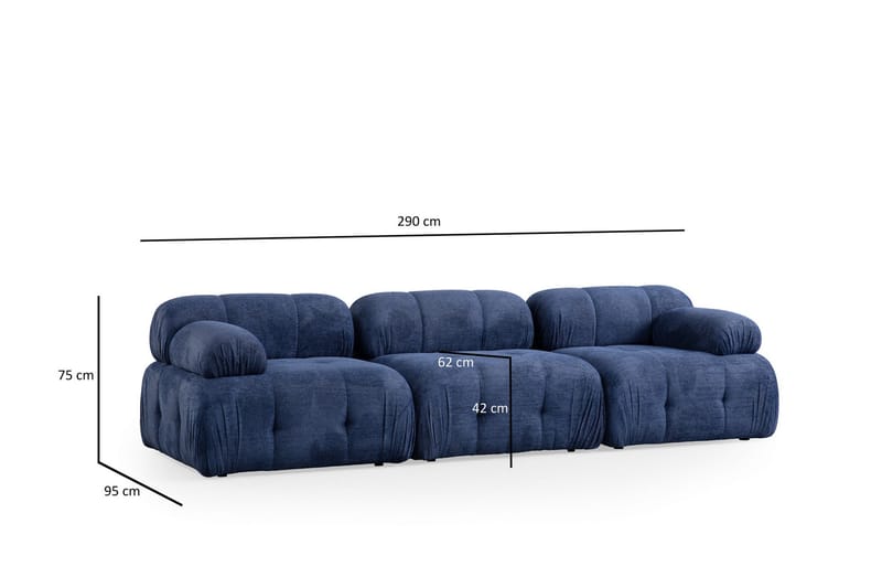 Bengul Sofa 3-seter - Blå - Møbler - Sofaer - 3 seter sofa