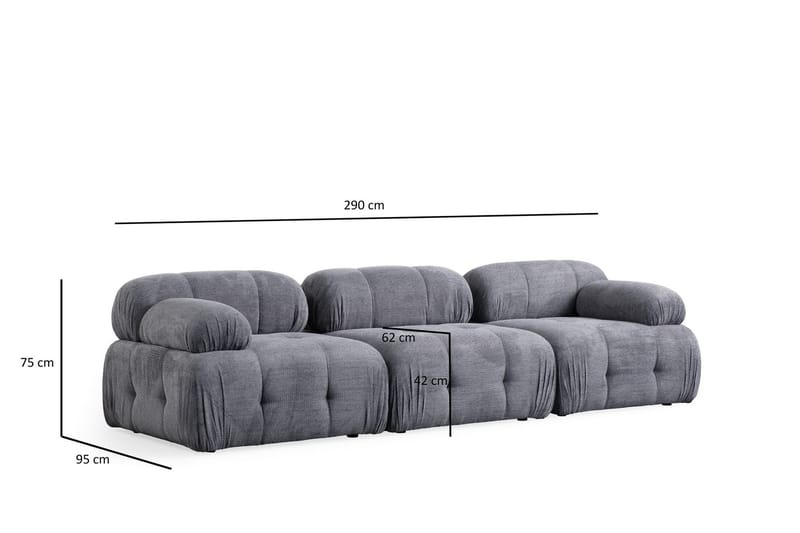 Bengul Sofa 3-seter - Grå - Møbler - Sofaer - 3 seter sofa