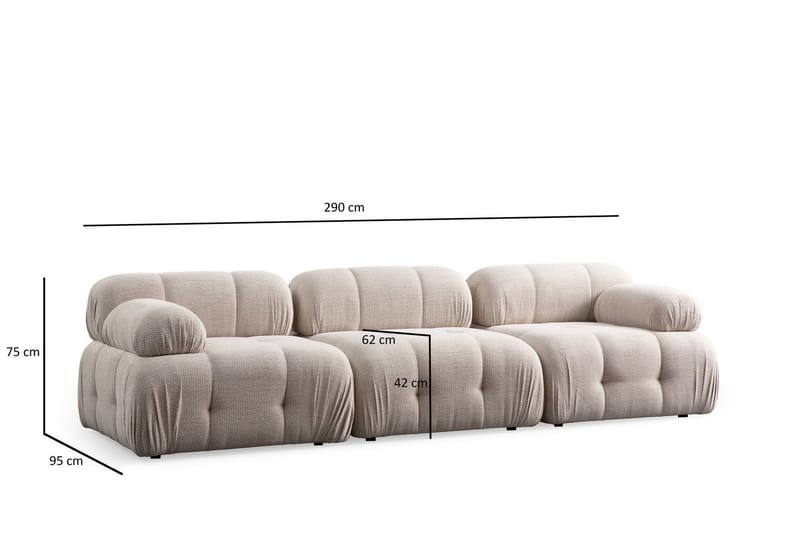 Bengul Sofa 3-seter - Krem - Møbler - Sofaer - 3 seter sofa