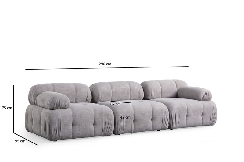 Bengul Sofa 3-seter - Lys grå - Møbler - Sofaer - 3 seter sofa