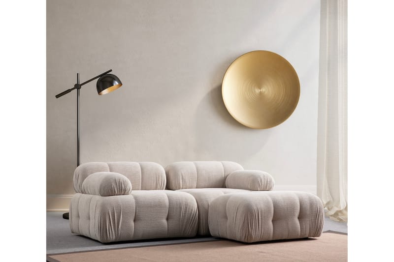 Bengul Sofa med Sjeselong 2-seter - Krem - Møbler - Sofaer - Sofaer med sjeselong - 2 seters sofa med divan