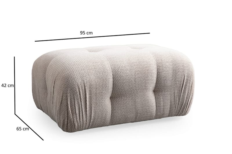 Bengul Sofa med Sjeselong 2-seter - Krem - Møbler - Sofaer - Sofaer med sjeselong - 2 seters sofa med divan