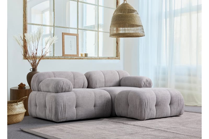 Bengul Sofa med Sjeselong 2-seter - Lys grå - Møbler - Sofaer - Sofaer med sjeselong - 2 seters sofa med divan