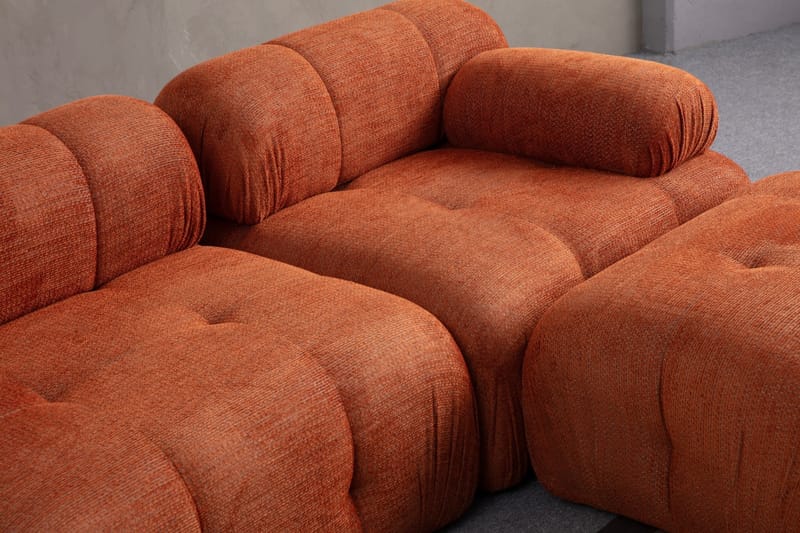 Bengul Sofa med Sjeselong 2-seter - Oransje - Møbler - Sofaer - Sofaer med sjeselong - 2 seters sofa med divan