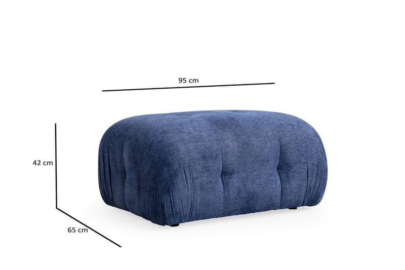 Bengul Sofa med Sjeselong 3-seter - Blå - Møbler - Sofaer - Sofaer med sjeselong - 3 seters sofa med divan