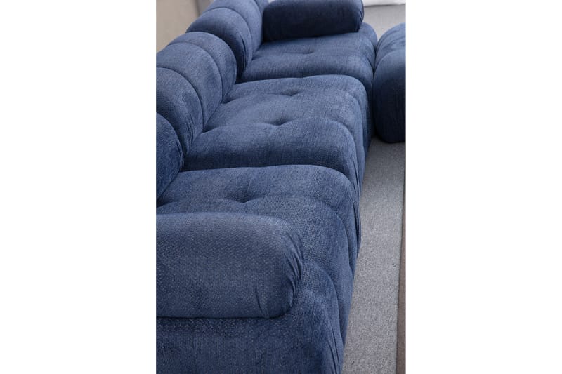 Bengul Sofa med Sjeselong 3-seter - Blå - Møbler - Sofaer - Sofaer med sjeselong - 3 seters sofa med divan