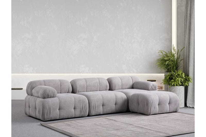 Bengul Sofa med Sjeselong 3-seter - Lys grå - Møbler - Sofaer - Sofaer med sjeselong - 3 seters sofa med divan