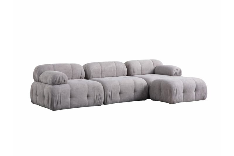 Bengul Sofa med Sjeselong 3-seter - Lys grå - Møbler - Sofaer - Sofaer med sjeselong - 3 seters sofa med divan