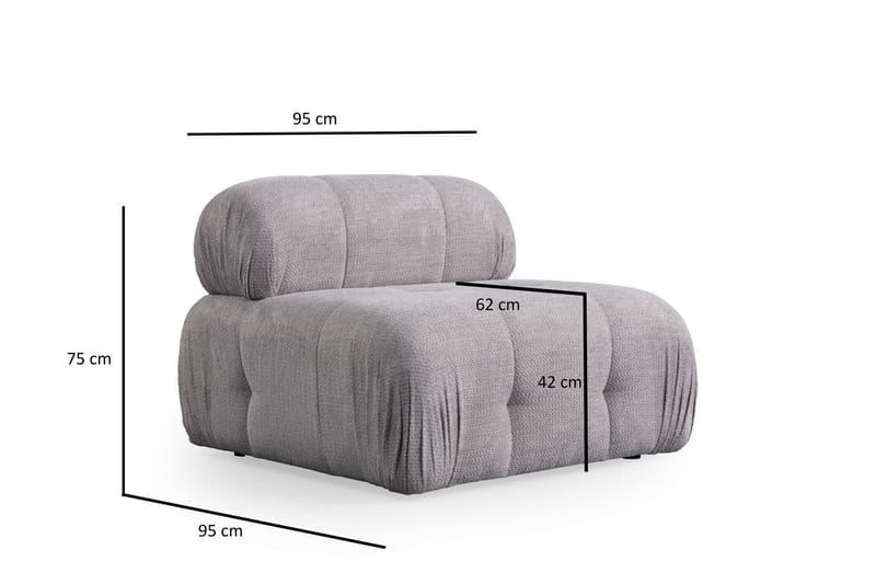 Bengul Sofa med Sjeselong 3-seter - Lys grå - Møbler - Sofaer - Sofaer med sjeselong - 3 seters sofa med divan