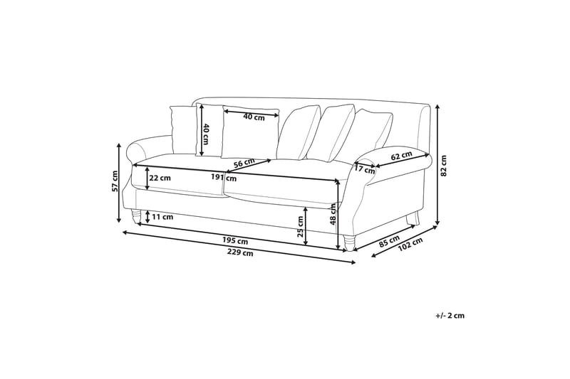 Bijan Sofa 3-seter - Grønn/Mørkt tre - Møbler - Sofaer - 3 seter sofa