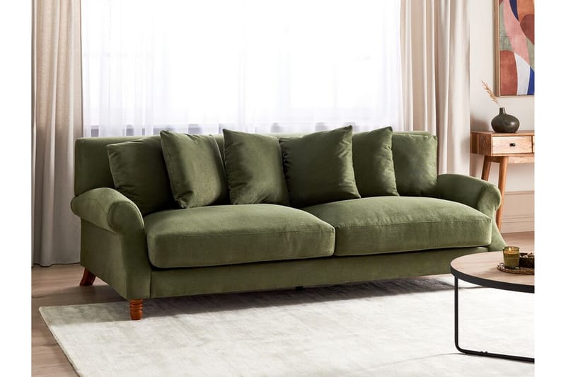 Bijan Sofa 3-seter - Grønn/Mørkt tre - Møbler - Sofaer - 3 seter sofa