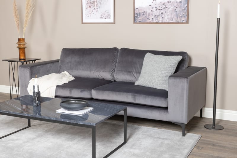 Bolero Fløyelssofa 3-seter - Mørk grå - Møbler - Sofaer - 3 seter sofa