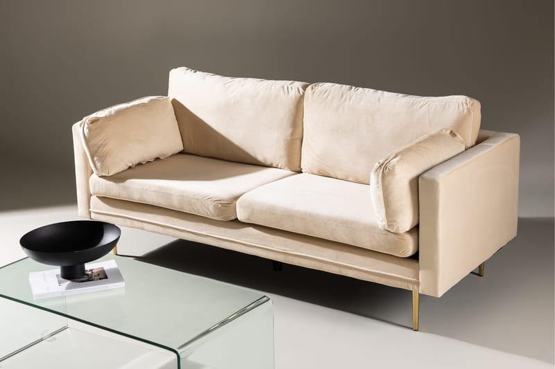 Boom Fløyelssofa 3-seter - Beige - Møbler - Sofaer - 3 seter sofa