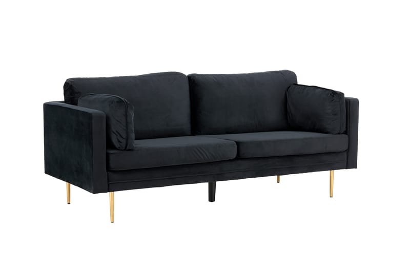 Boom Fløyelssofa 3-seter - Svart - Møbler - Sofaer - 3 seter sofa