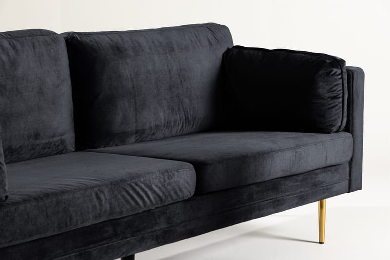 Boom Fløyelssofa 3-seter - Svart - Møbler - Sofaer - 3 seter sofa