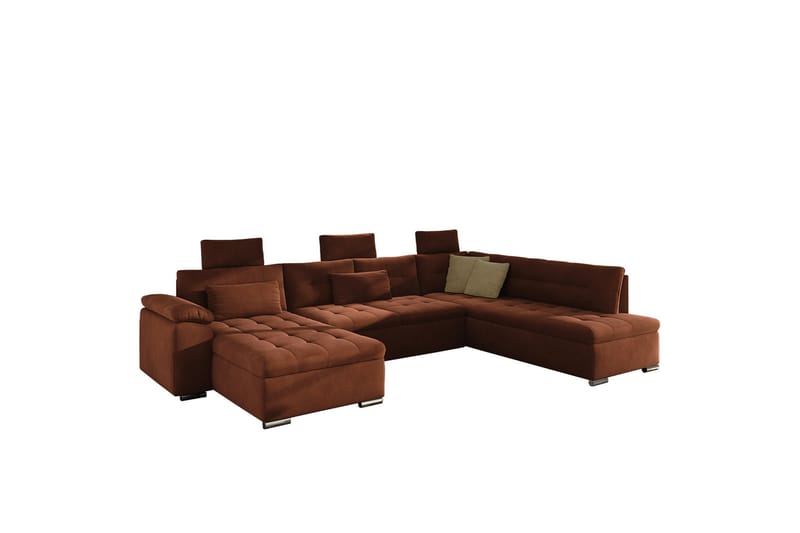 Borgstena Sofa med Sjeselong og Hjørne 4-seter - Brun/Beige - Møbler - Sofaer - Sofaer med sjeselong - 4 seters sofa med divan