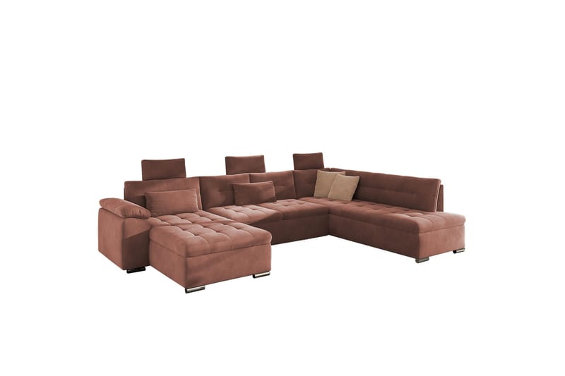 Borgstena Sofa med Sjeselong og Hjørne 4-seter - Brun/Beige - Møbler - Sofaer - Sofaer med sjeselong - 4 seters sofa med divan