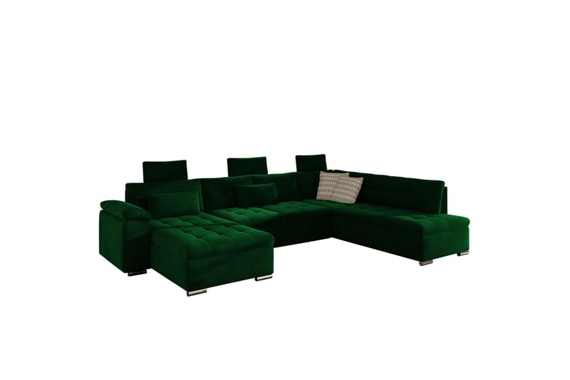 Borgstena Sofa med Sjeselong og Hjørne 4-seter - Grønn/Flerfarget - Møbler - Sofaer - Sofaer med sjeselong - 4 seters sofa med divan