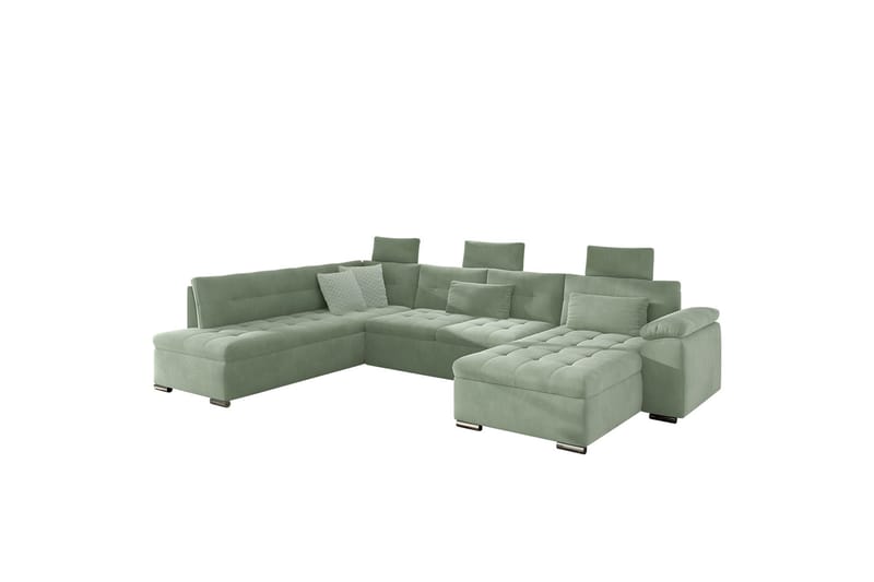 Borgstena Sofa med Sjeselong og Hjørne 4-seter - Grønn/Flerfarget - Møbler - Sofaer - Sofaer med sjeselong - 4 seters sofa med divan