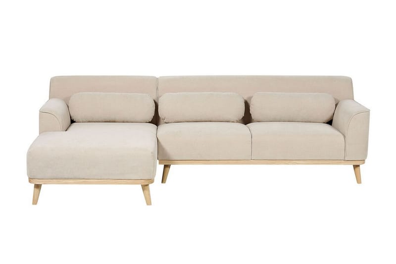 Bree Hjørnesofa 3-seter - Beige/Lyst tre - Møbler - Sofaer - Hjørnesofaer