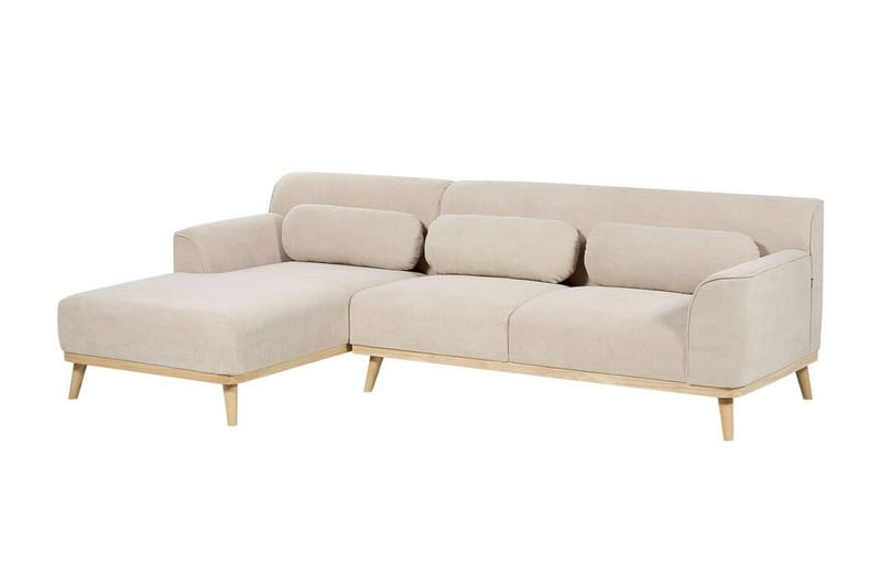 Bree Hjørnesofa 3-seter - Beige/Lyst tre - Møbler - Sofaer - Hjørnesofaer