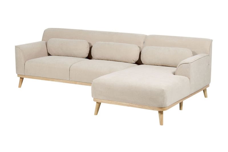 Bree Hjørnesofa 3-seter - Beige/Lyst tre - Møbler - Sofaer - Hjørnesofaer