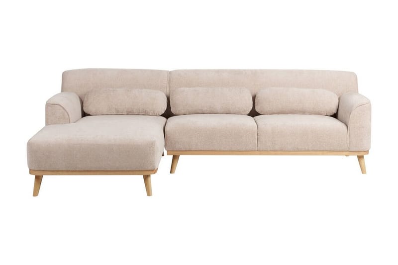 Bree Hjørnesofa 3-seter - Beige/Lyst tre - Møbler - Sofaer - Hjørnesofaer