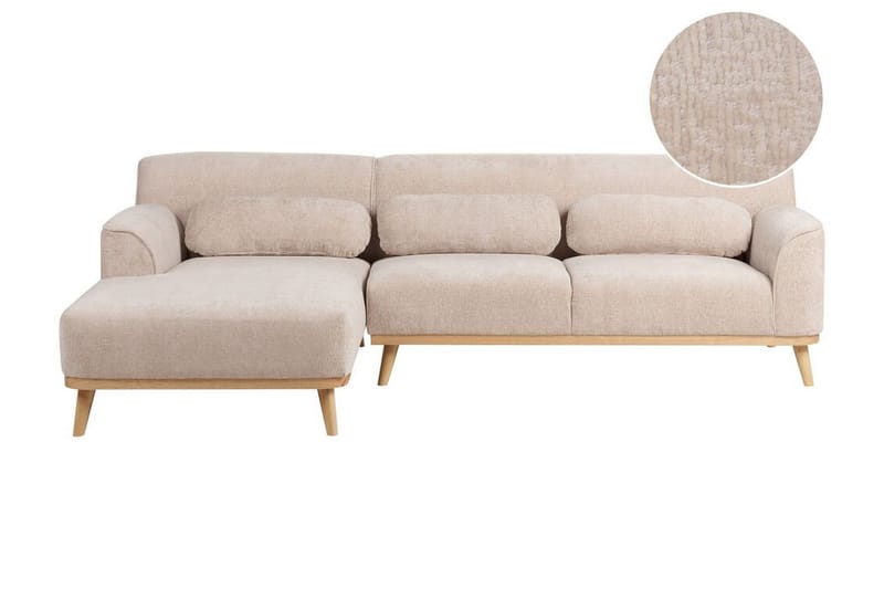 Bree Hjørnesofa 3-seter - Beige/Lyst tre - Møbler - Sofaer - Hjørnesofaer