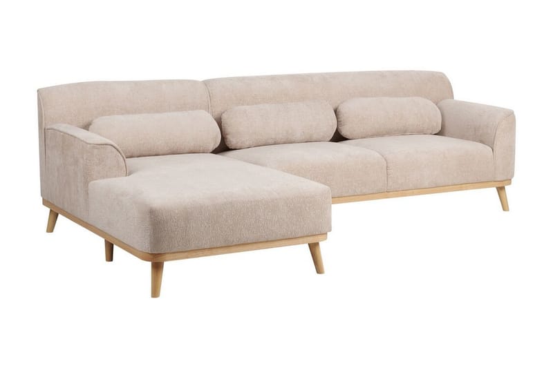 Bree Hjørnesofa 3-seter - Beige/Lyst tre - Møbler - Sofaer - Hjørnesofaer