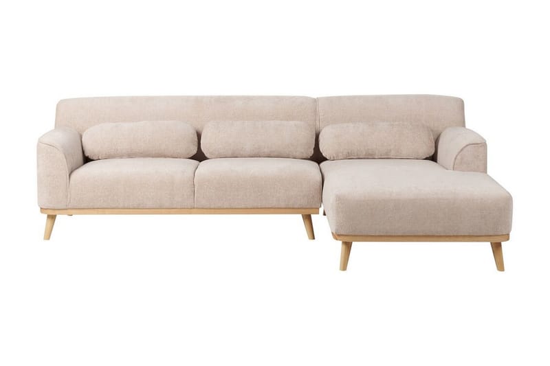 Bree Hjørnesofa 3-seter - Beige/Lyst tre - Møbler - Sofaer - Hjørnesofaer