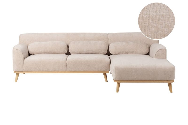 Bree Hjørnesofa 3-seter - Beige/Lyst tre - Møbler - Sofaer - Hjørnesofaer