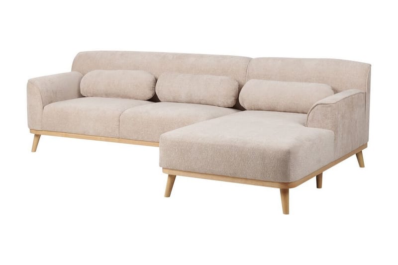 Bree Hjørnesofa 3-seter - Beige/Lyst tre - Møbler - Sofaer - Hjørnesofaer