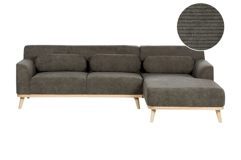 Bree Hjørnesofa 3-seter - Grønn/Lyst tre - Møbler - Sofaer - Hjørnesofaer