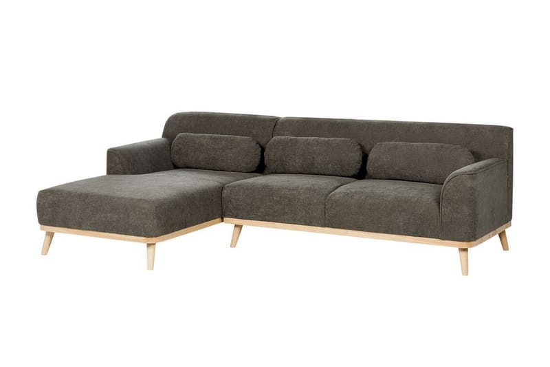 Bree Hjørnesofa 3-seter - Grønn/Lyst tre - Møbler - Sofaer - Hjørnesofaer