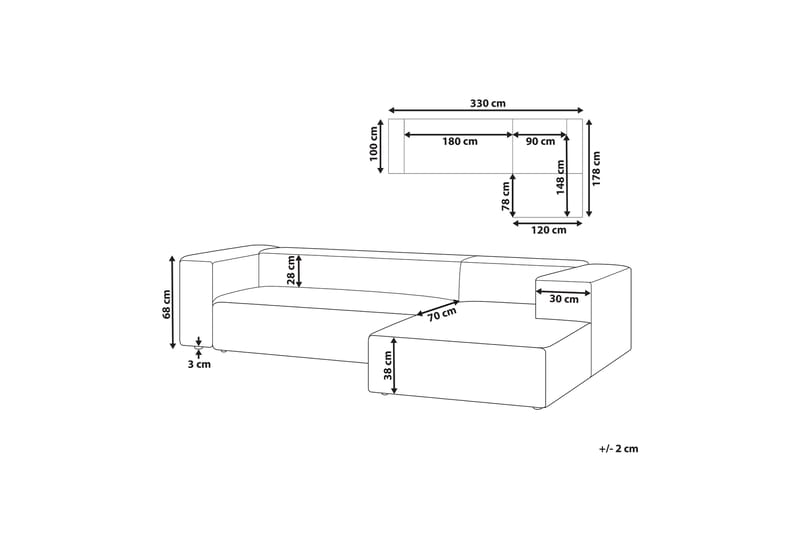 Britt Hjørnesofa 3-seter - Beige - Møbler - Sofaer - Hjørnesofaer